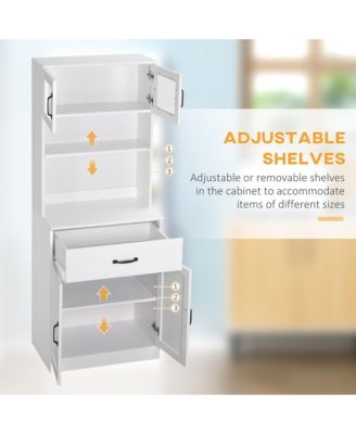 Heavy-Duty Kitchen Storage Cabinet with Adjustable Shelves for Utensils and Pantry