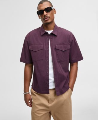 Mode of One - Men's Relaxed-Fit Patch Pocket Short-Sleeve Shirt