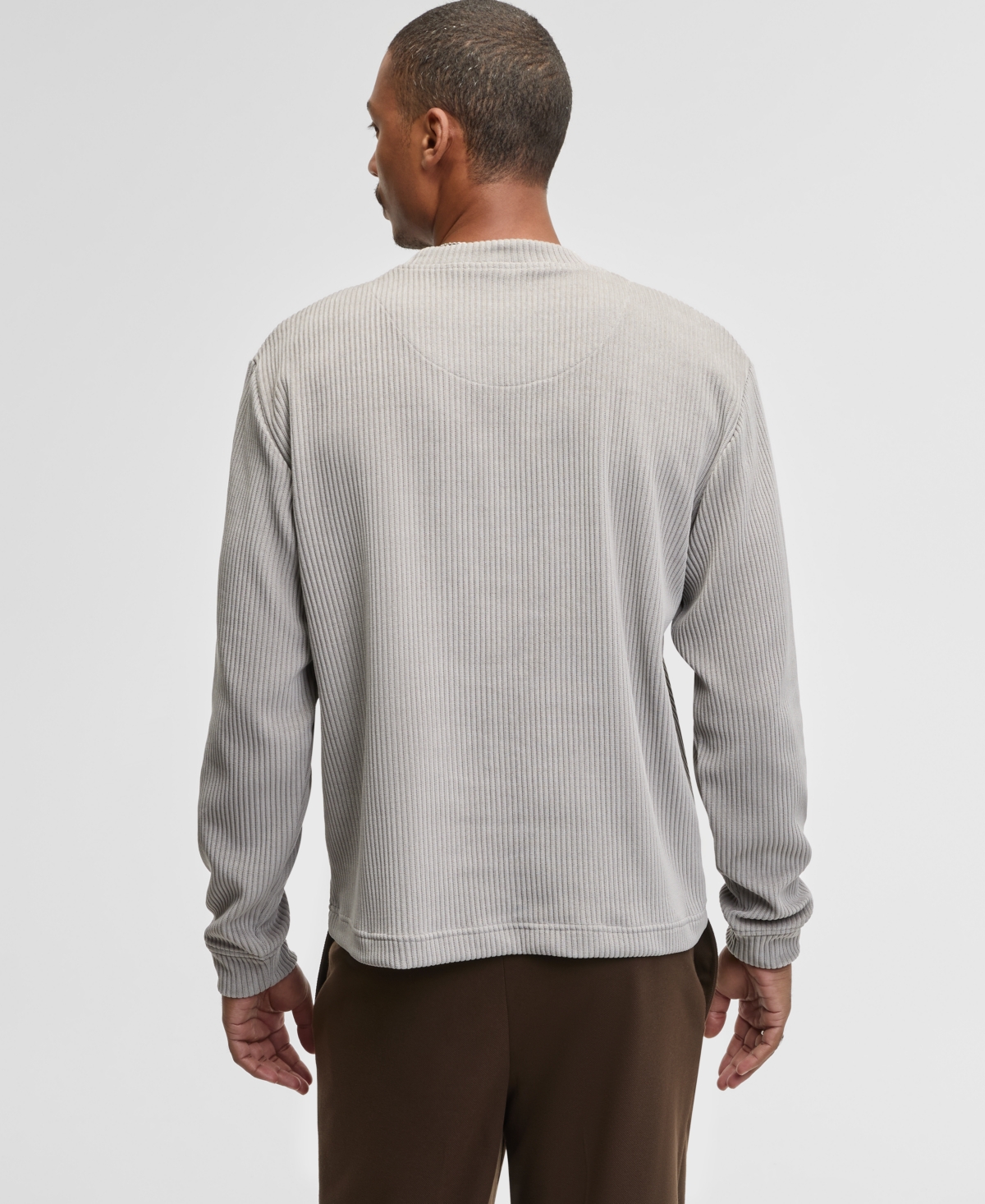 Mode Of One Men's Relaxed-fit French Ribbed Sweater, Macy's Exclusive In Gray