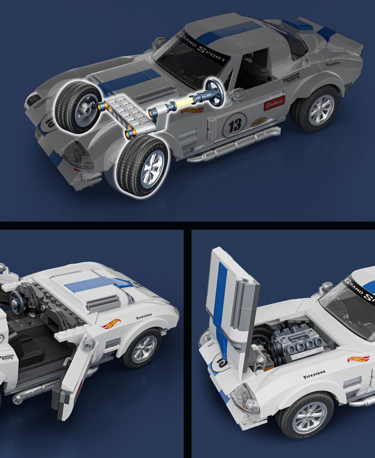 Mega Bloks Hot Wheels Corvette Grand Sport Building Toy Kit In Multi