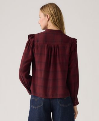 Women's Gianna Long Sleeve Ruffle Trim Blouse