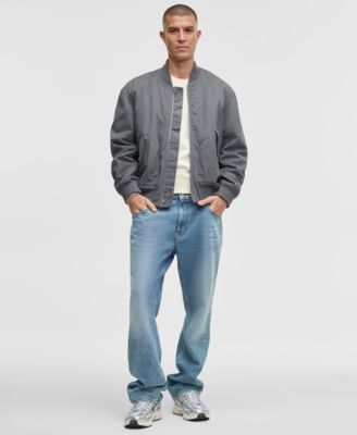 Men's Relaxed-Fit Twill Bomber Jacket, Macy's Exclusive