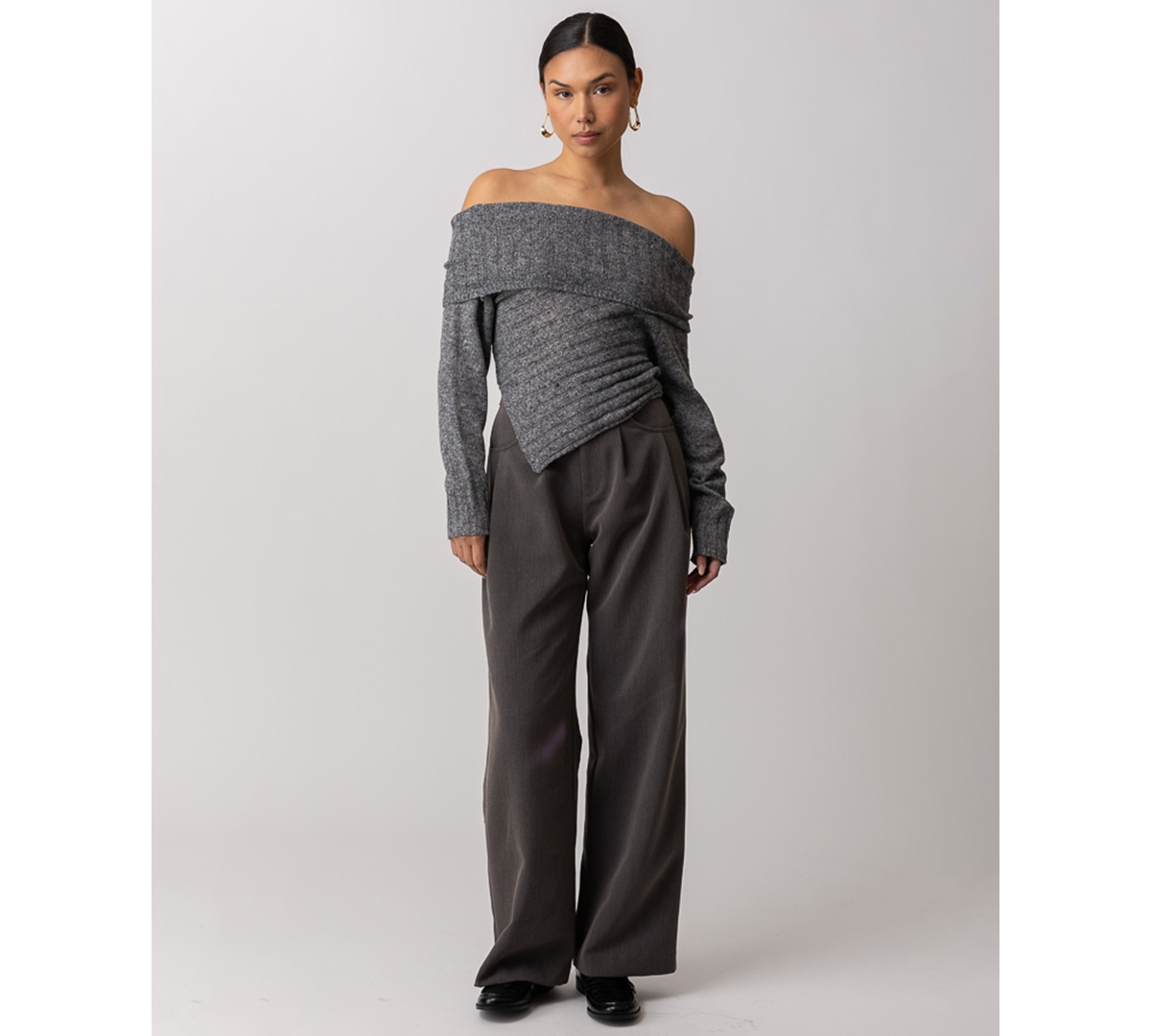 Line & Dot Women's Betty Long Sleeve Sweater In Gray