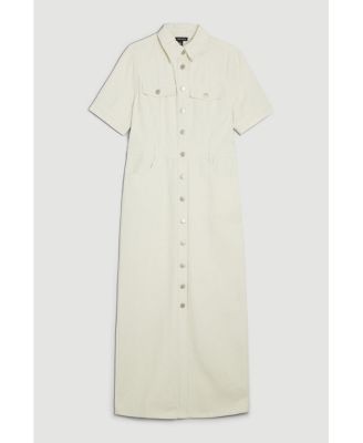 Women's Denim Midi Shirt Dress