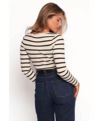 Women's Deni Henley Bodysuit - Stripe