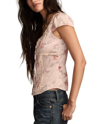 Women's Floral Printed Short Sleeve Top