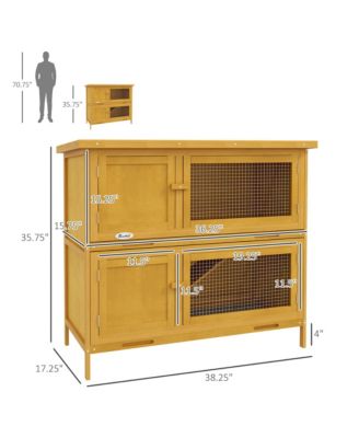 Wooden Bunny Hutch with Ramp, Indoor/Outdoor,