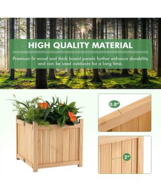 Garden Wooden Planter Box Folding Raised  Outdoor Plant Container w/ Drainage Hole