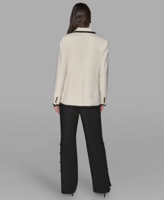 Karl Lagerfeld Womens Long Sleeve Jacket Top Mid Rise Flared Pants In Multi
