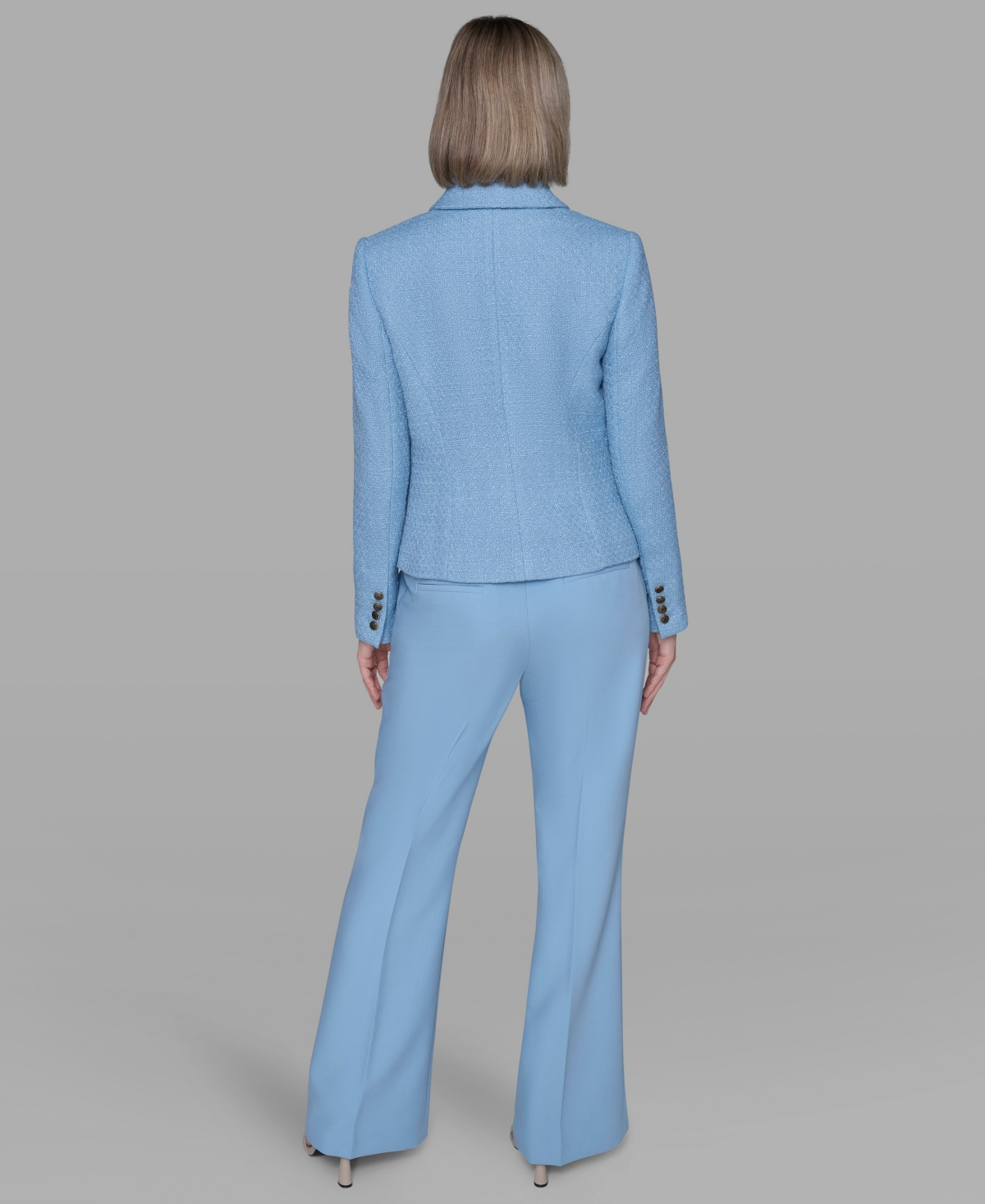 Karl Lagerfeld Women's Cropped Long Sleeves Jacket In Blue