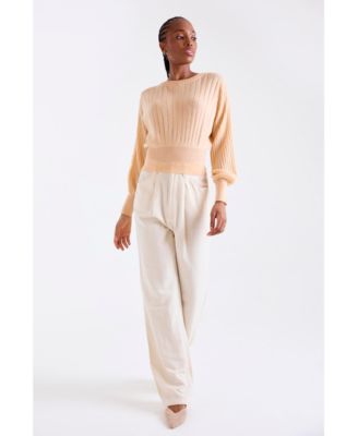 Women's Rosa Ribbed 100% Cashmere Sweater