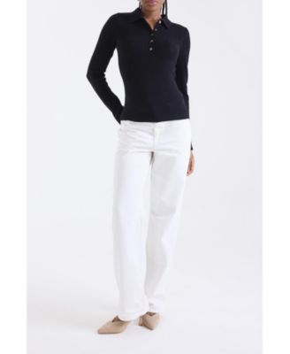 Women's Amaya Button 100% Cashmere Polo Top