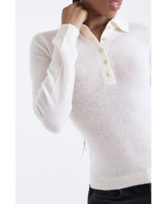 Women's Amaya Button 100% Cashmere Polo Top