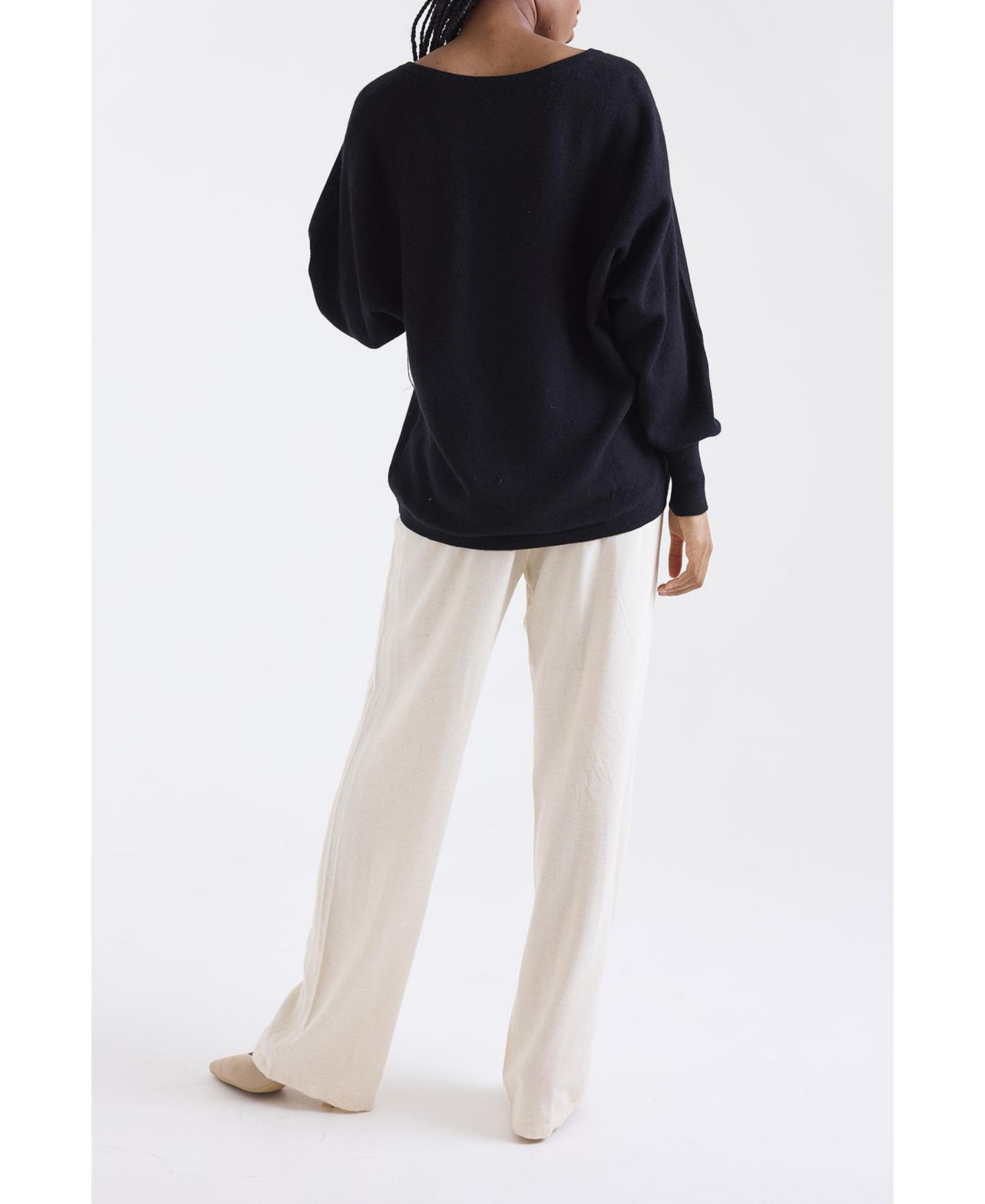 Женский свитер 1982 Paros V-Neck 100% Cashmere, цвет: Чёрный — фото 7