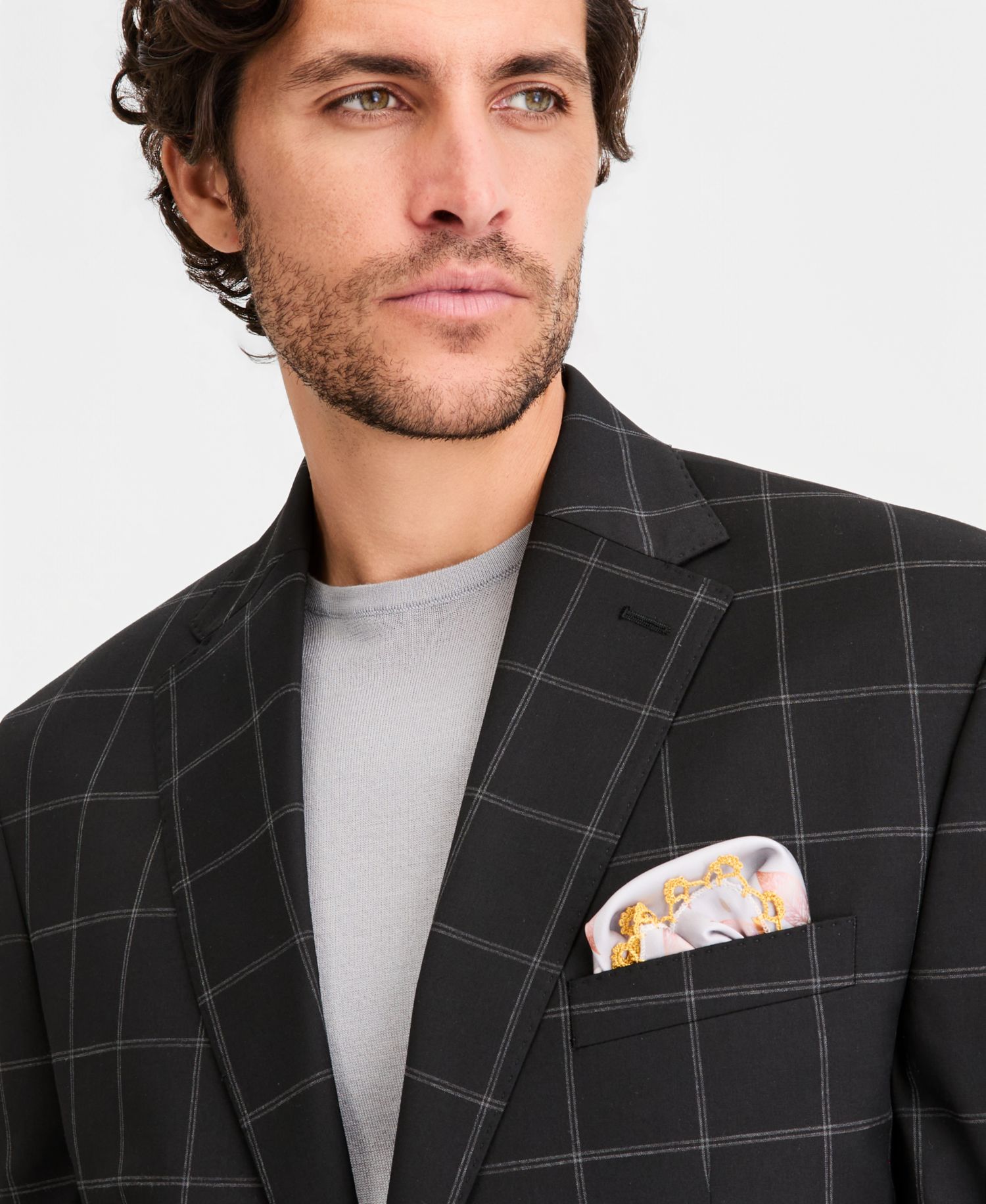 Men's Classic-Fit Windowpane Suit Separates Jacket