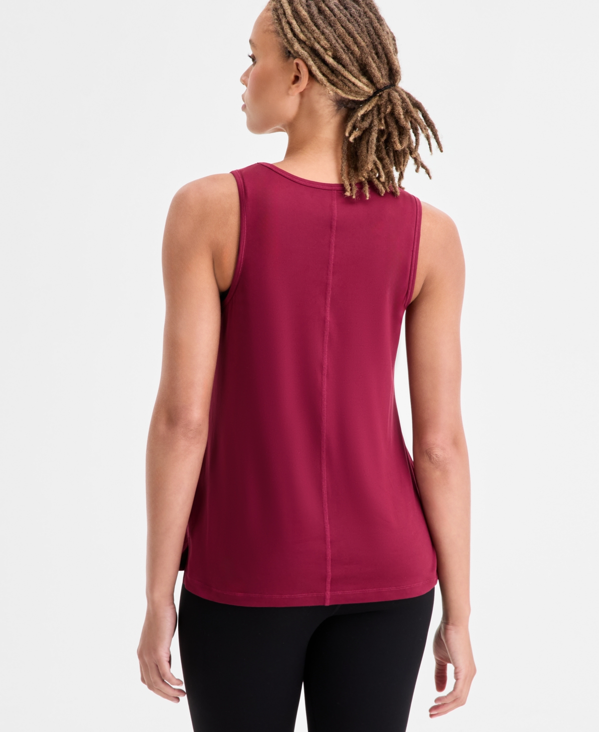 Id Ideology Women's Performance Racerback Muscle Tank Top, Created For Macy's In Burgundy