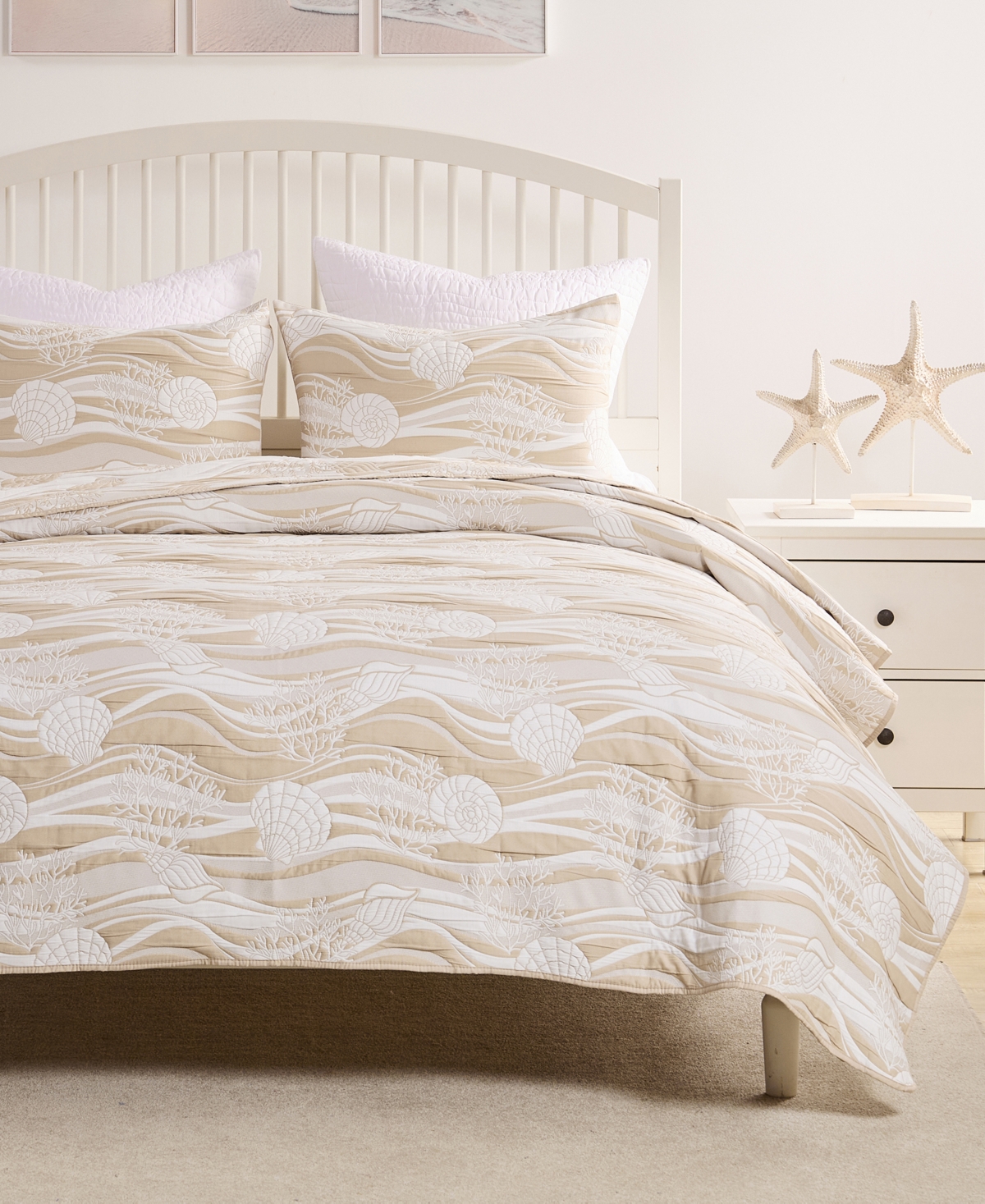 Greenland Home Fashions Dover Reversible Matelasse 3-pc. Coverlet Set, King In Brown