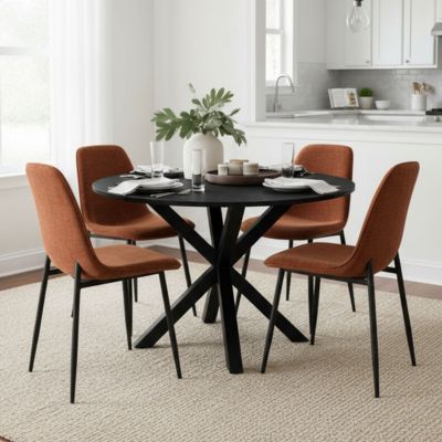 5-Piece Modern Dining Set with 39.5 Inch Round Table and 4 Chairs, Multiple Color Options for Kitchen & Dining Room-Maison Boucle