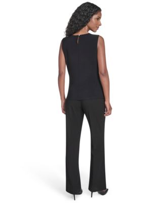 Petite Printed Pleated Design Cami Top