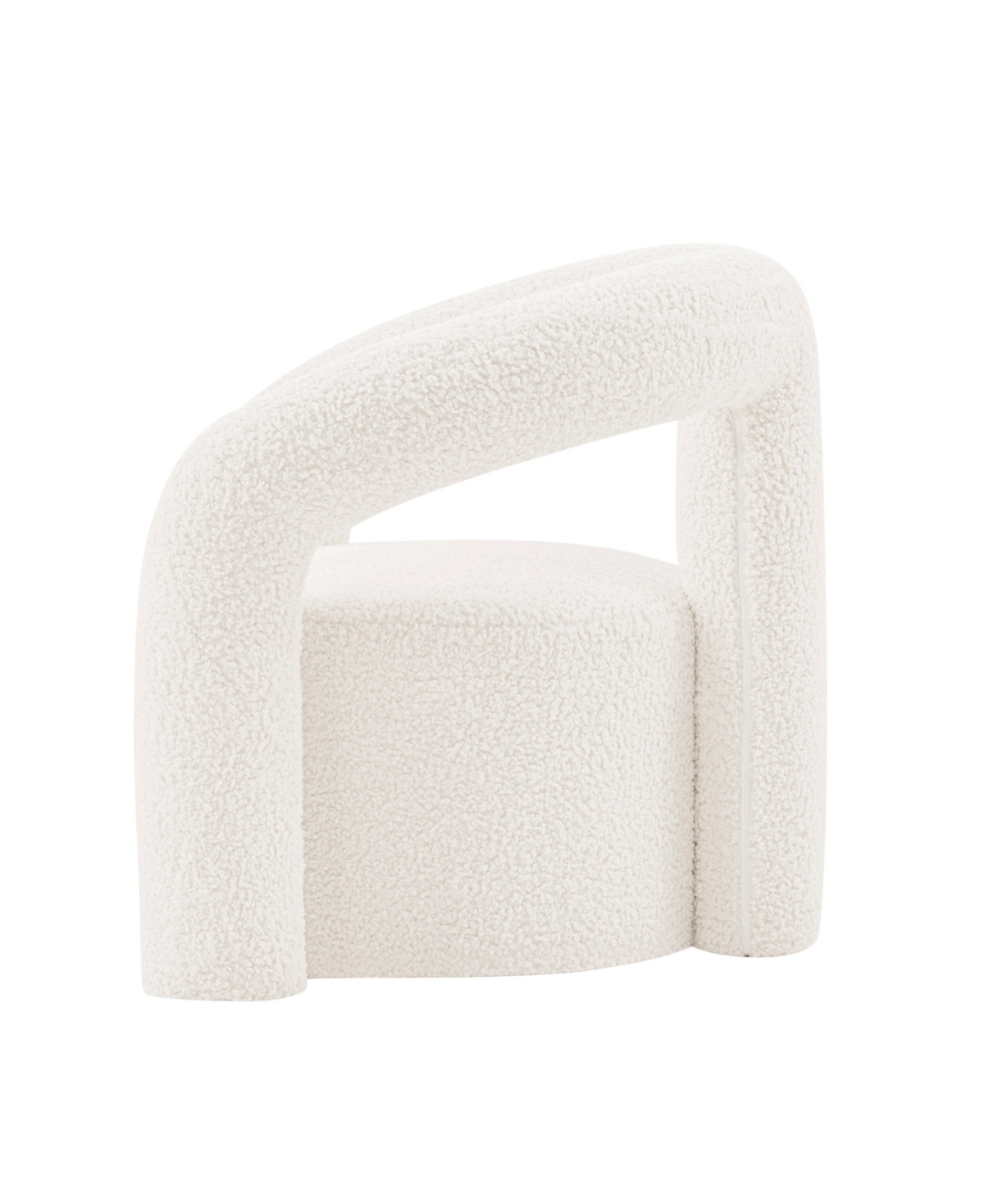 Manhattan Comfort Darian Modern 28.74" Boucle Upholstered Accent Chair In White