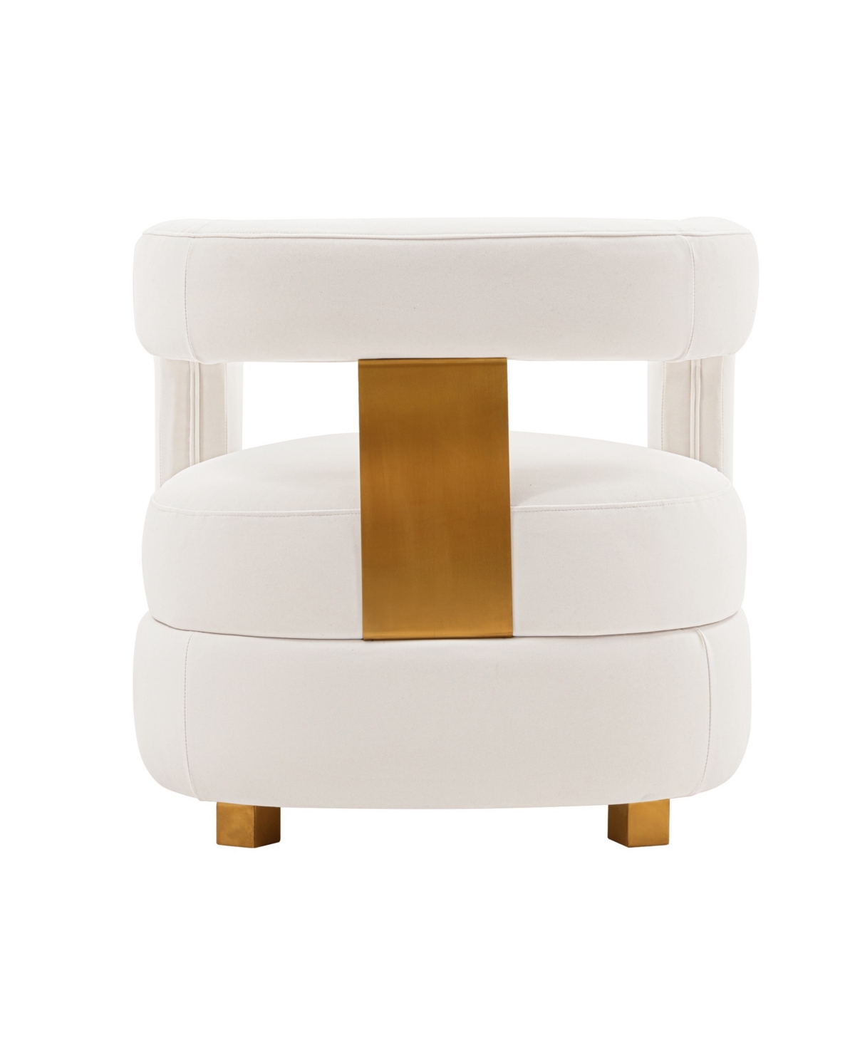 Manhattan Comfort Amirah Modern 27.17" Velvet Upholstered Accent Chair In White