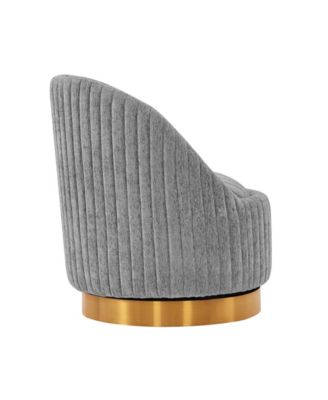 Leela Modern 31.5" Chenille Upholstered Swivel Accent Chair