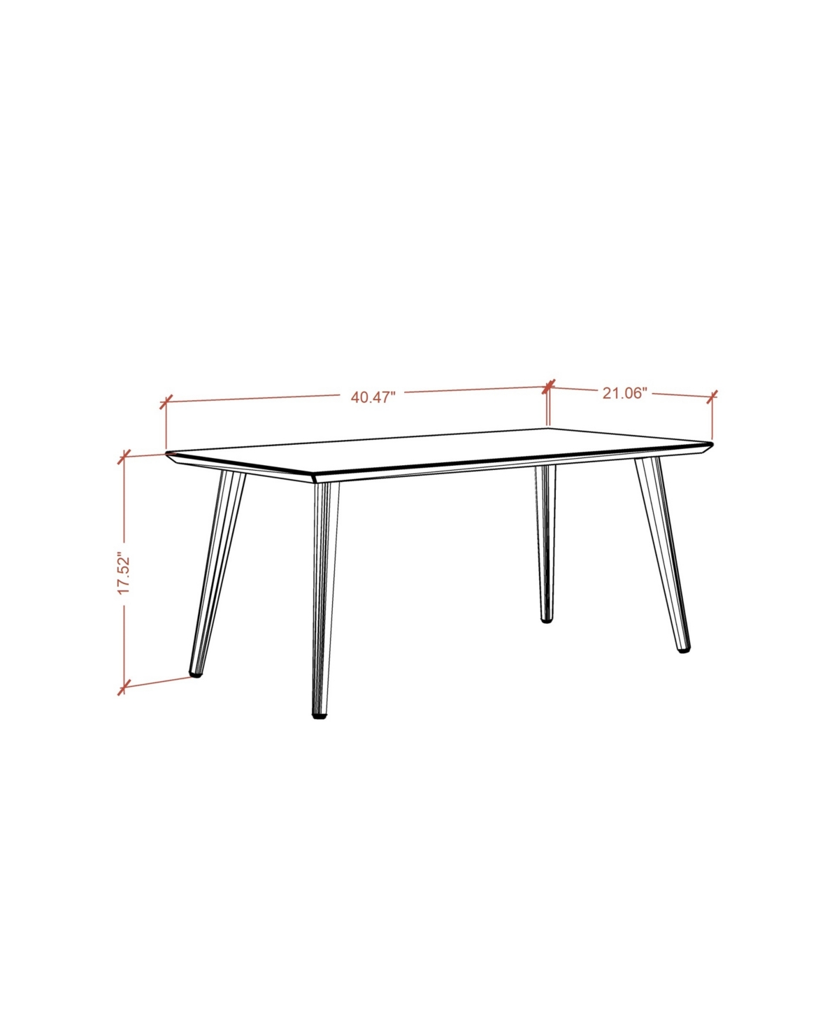 Manhattan Comfort Utopia Low Rectangle End Table In White