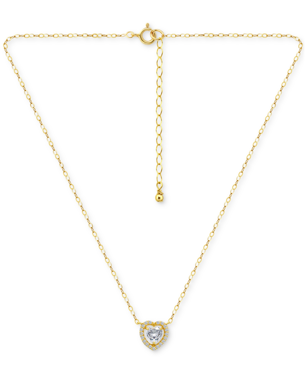 Giani Bernini Heart Cut Necklace (1-1/2 Ct. T.w.) In Gold Plated Sterling Silver, Macy's Exclusive In Gold