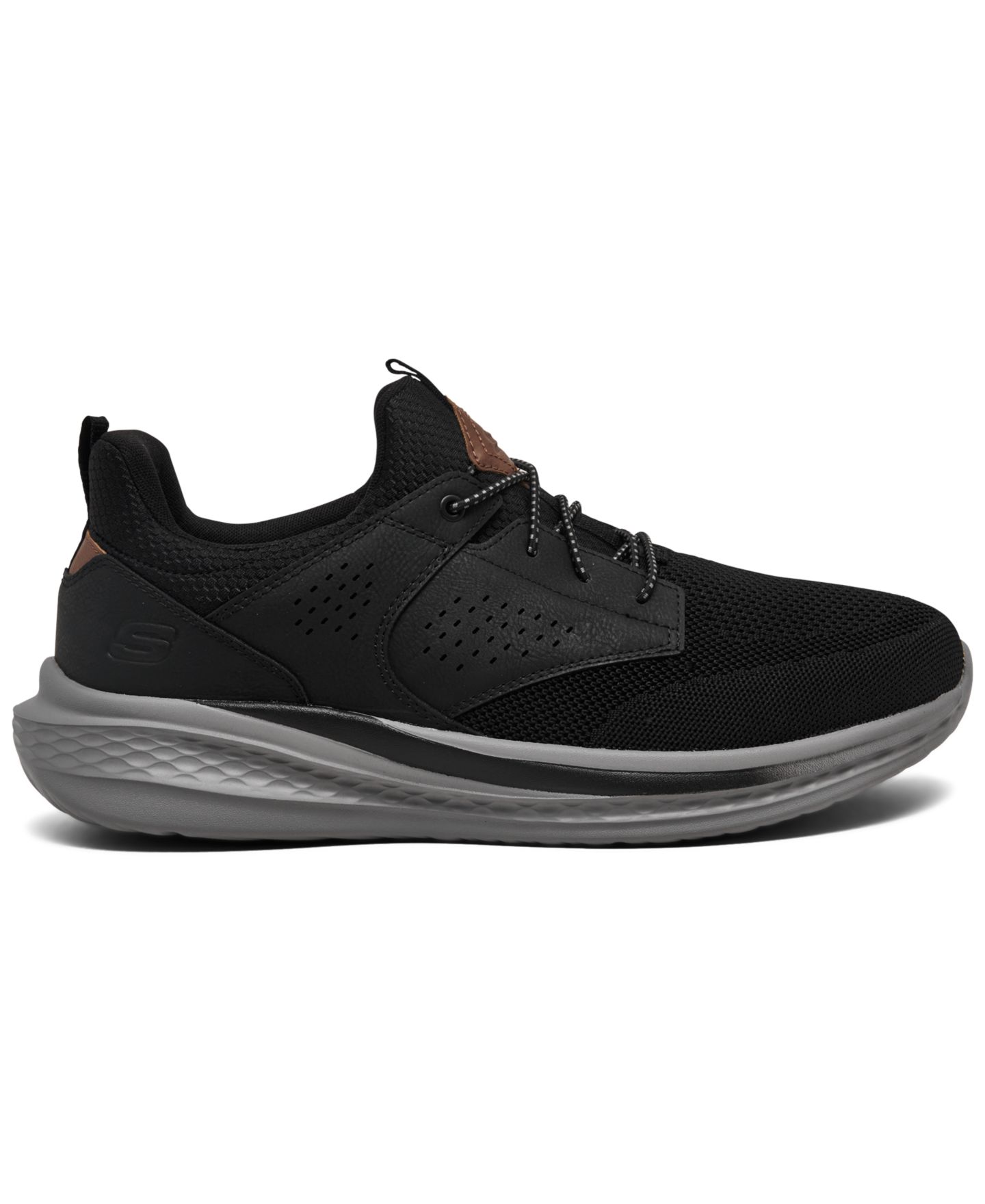 Мужские кроссовки Skechers Relaxed Fit: Slade - Breyer Wide Width Casual, цвет: Чёрный / Серый — фото 2