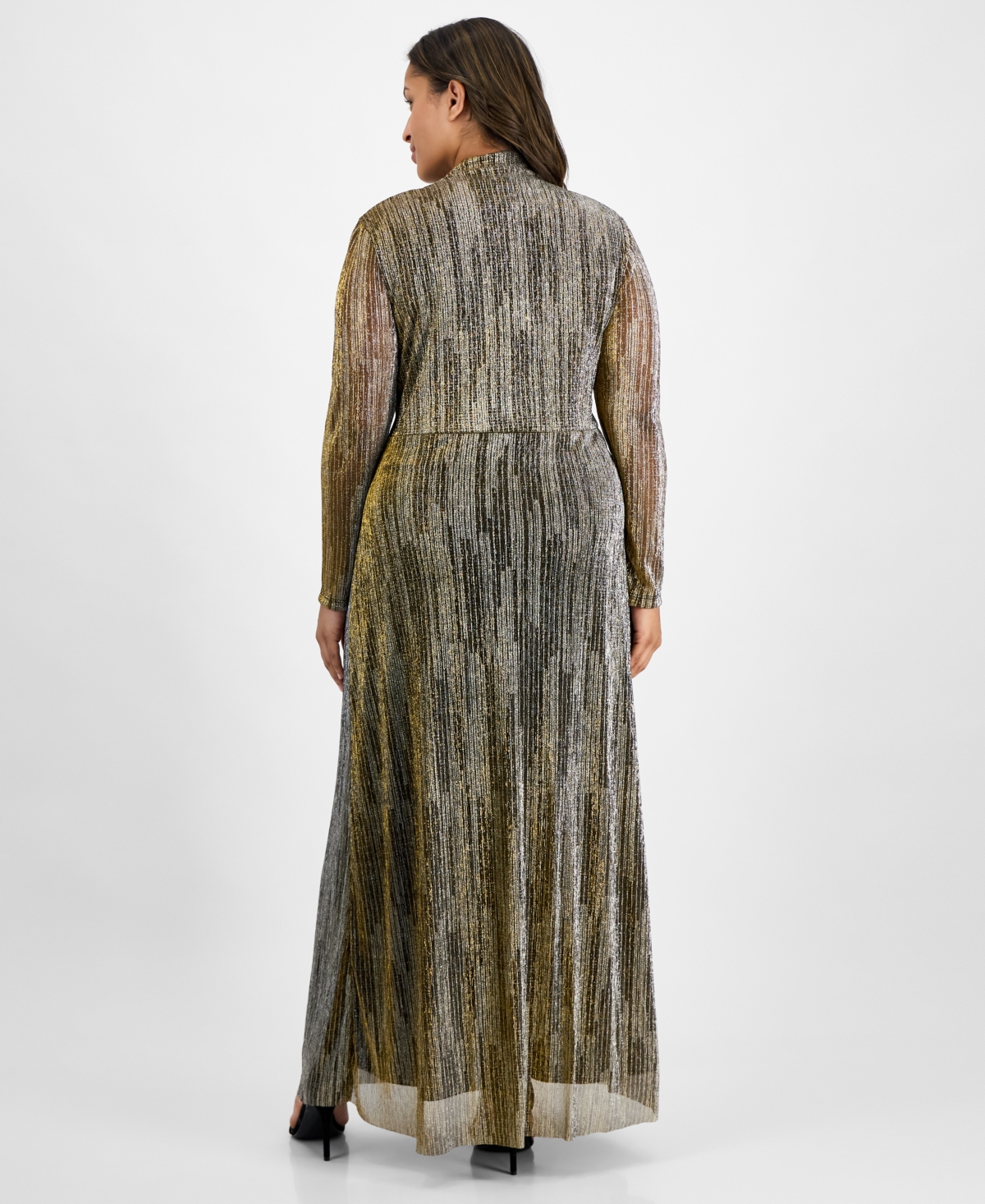 Anne Klein Plus Twist-Front Maxi Dress