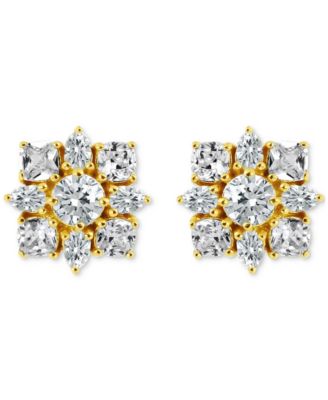 Giani Bernini - Stud Earrings (3-1/3 ct.t.w) in 18K Gold Plated Sterling Silver