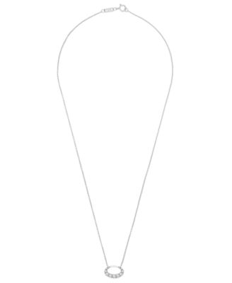 Diamond Oval Necklace (1/3 ct.t.w.) in 10k White Gold