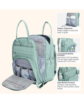 Kids Diaper Bag Backpack Stylish 40L Hands Free Bag with Changing Pad, Stroller Straps & Water-Resistant, Dark Gray, Extra Large