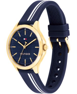 Women's Quartz Navy Silicone Strap Watch, 34mm