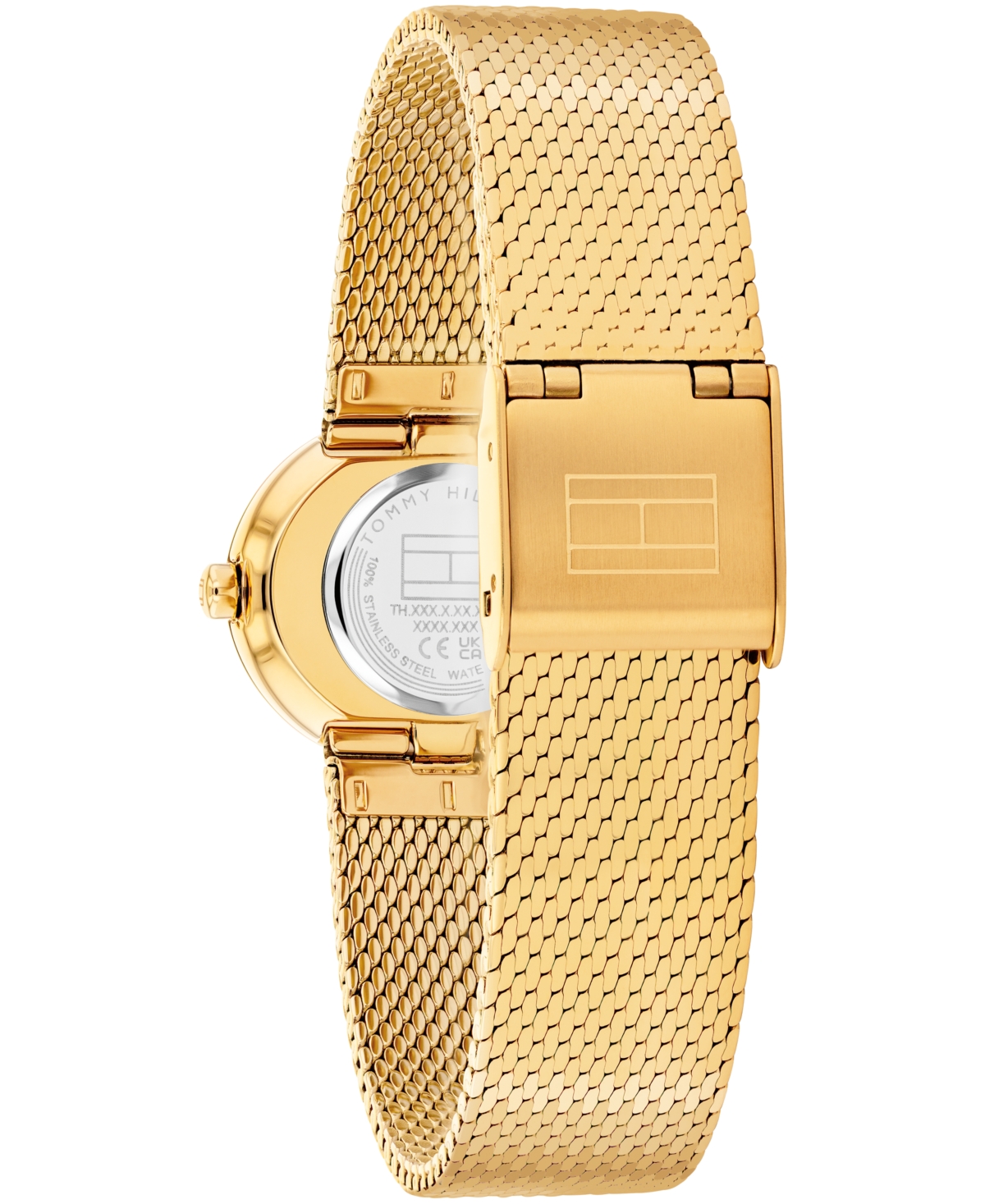 Tommy Hilfiger Women's Quartz Gold Tone Stainless Steel Mesh Bracelet Watch, 25mm In Gold
