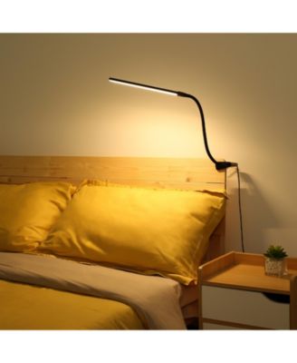 Clip-on LED Desk Lamp, Dimmable USB-Powered with 3 Color Modes 10 Brightness, 360°Adjustable Gooseneck  - Black