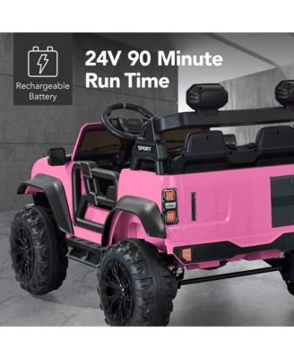 Kids 24V 2-Seater Electric Ride-On Car Truck w/ Parent Control, Bluetooth, LED Lights