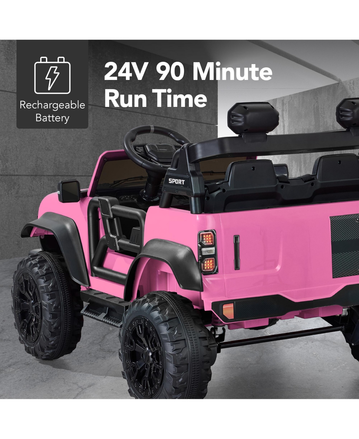 Best Choice Products Kids 24V 2-Seater Electric Ride-On Car Truck w/ Parent Control, Bluetooth, Led Lights