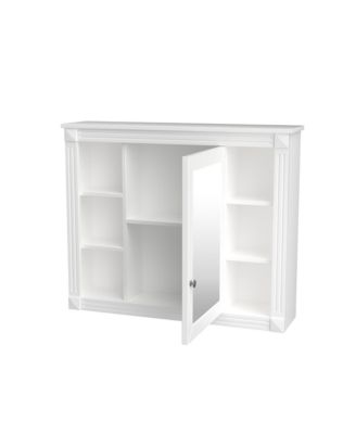 Wall-Mount Storage Cabinet with Mirror and 6 Open Shelves for Bathroom