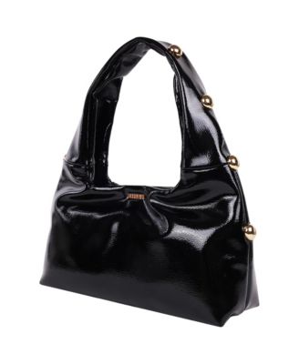 Studded Shoulder Bag in Crackled Finish