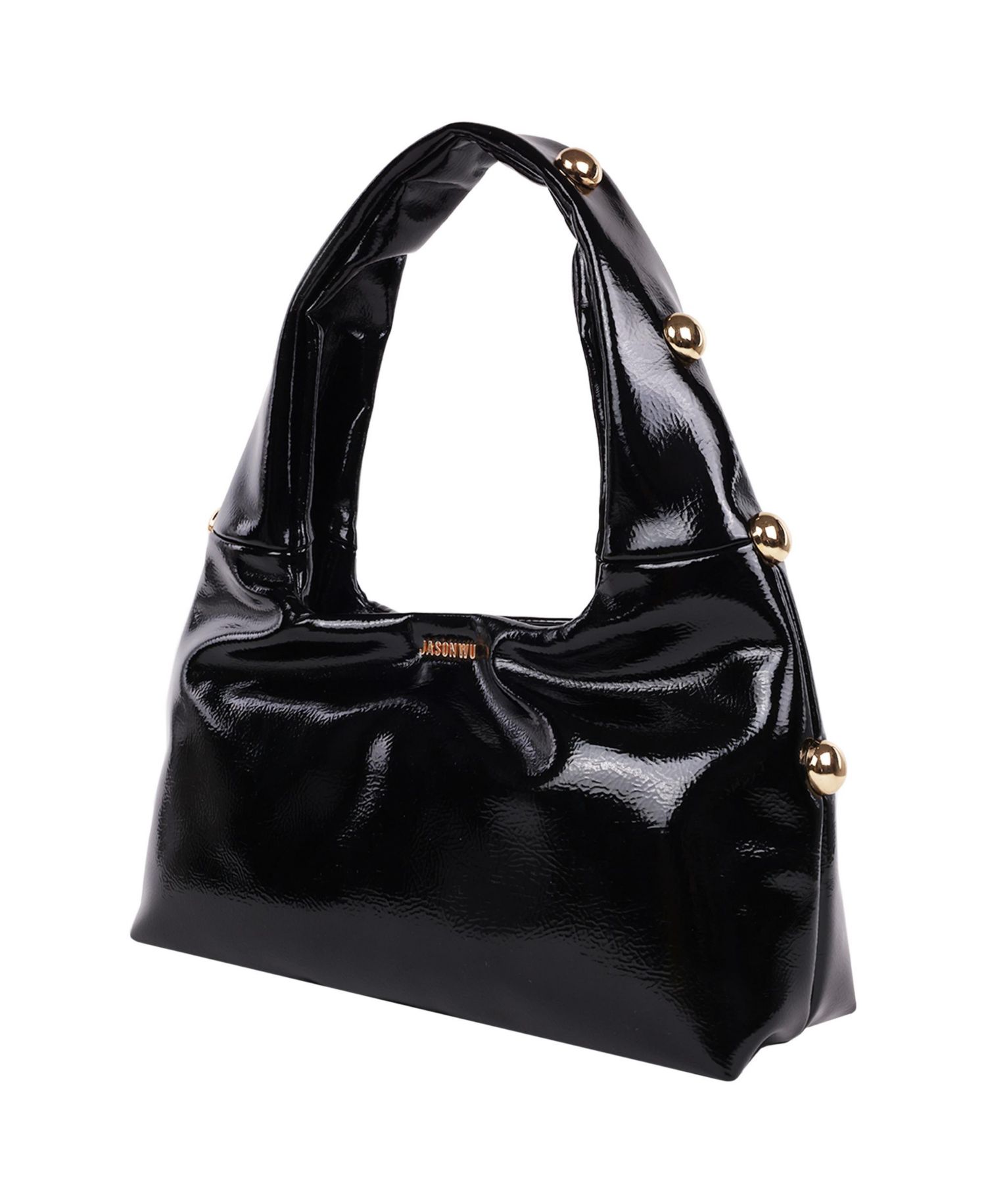 Studded Shoulder Bag in Crackled Finish