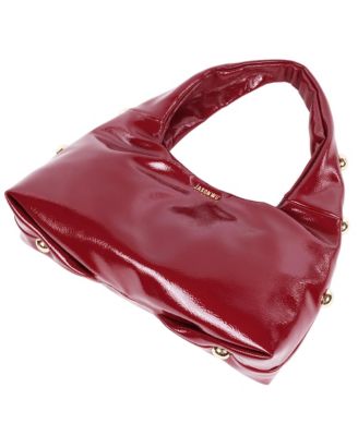 Studded Shoulder Bag in Crackled Finish