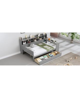 Wooden Daybed with Storage & Desk