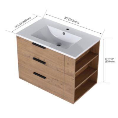 Space-Saving Bathroom Vanity with Self-Closing Drawers