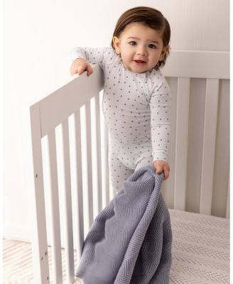 Baby Clover-Print Hidden Zip Footie