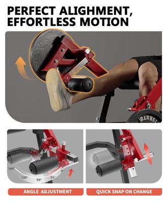 Leg Extension and Curl Machine, Single Leg Extension, Lying Leg Curl, Standing Leg Curl, Adjustable Leg Exercise Bench with Plate Loaded, Leg Machine Home Gym