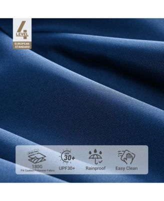 13ft XL Heavy Duty Solid Wood Outdoor Patio Umbrella with Base Parasol Wheels Stand for Bistro Market Table Garden Deck Yard Poolside Navy