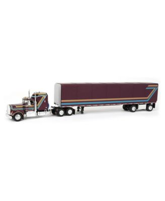 DCP 1/64 Plum Kenworth W900A w/ Aerodyne Sleeper and 53' Utility Roll Tarp Trailer