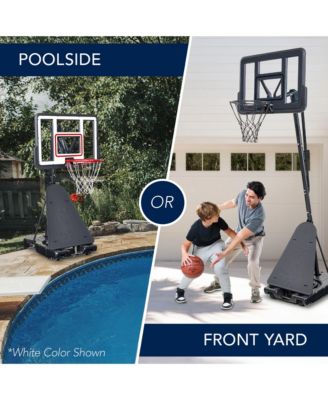 Adjustable 4.4-10ft Basketball Hoop, Portable Goal w/Shatterproof Backboard, Ball Return