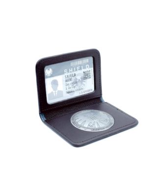 Marvel Agents Of S.H.I.E.L.D. Badge ID Card Replica Set Exclusive | Marvel Studios Collectible 4-Inch Black Leather Wallet | Superhero Comic Book Accessories